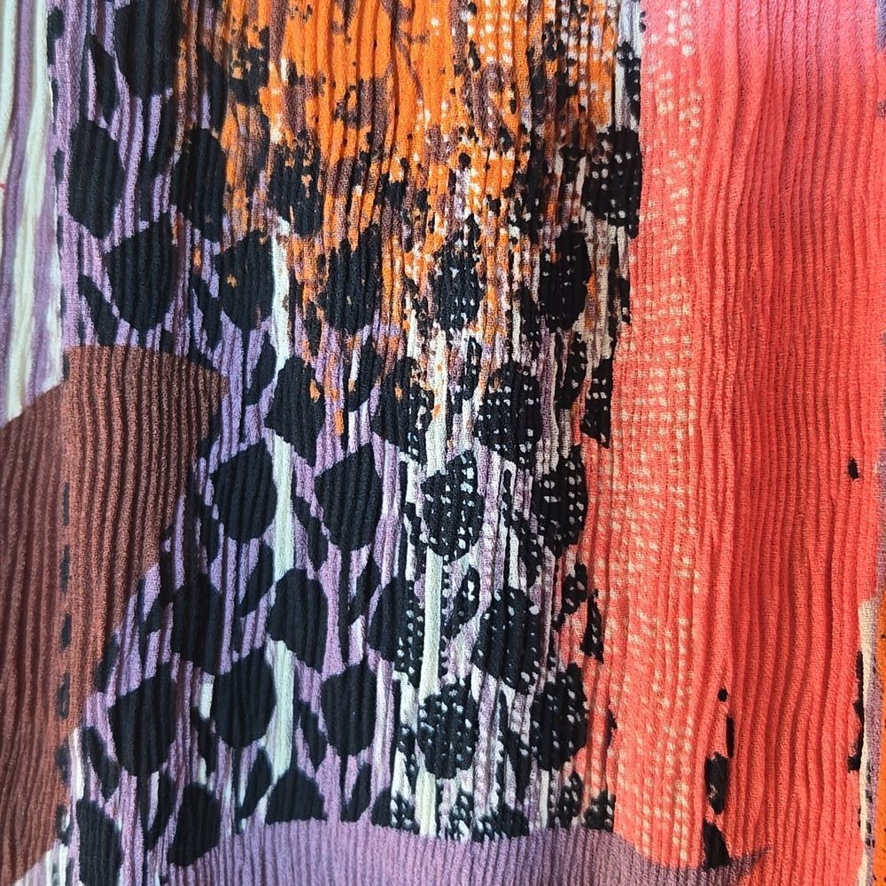 Boho Patchwork Pleated Flowy Fall Blouse Top 3X F… - image 13